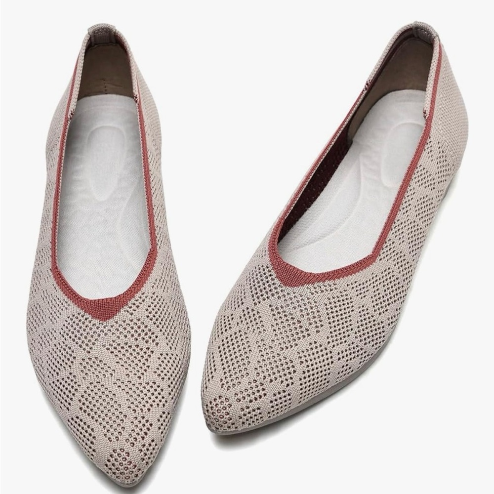 NEW Ballet Flats Pointed Toe Knit Slip On Arch Support Comfortable Flats 6 $40